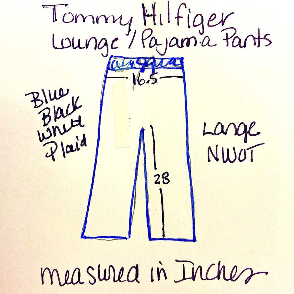 NWOT Tommy Hilfiger Mens Lounging Pajama Bottoms. Large. Plaid. - Picture 8 of 9
